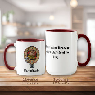 Clan Marjoribanks Crest over Tartan Mug