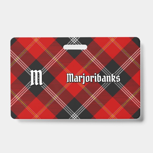 Clan Marjoribanks Tartan ID Badge (Front)