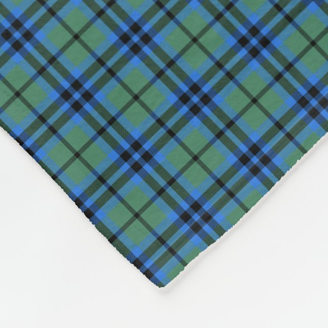 Clan Marshall Tartan Fleece Blanket (Corner)