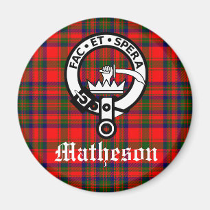 Clan Matheson Crest Badge and Tartan  Magnet