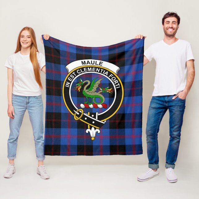 Clan Maule Modem Tartan Plaid Fleece Blanket (In Situ)