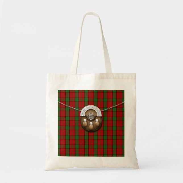 Clan Maxwell Tartan And Sporran Tote Bag (Front)