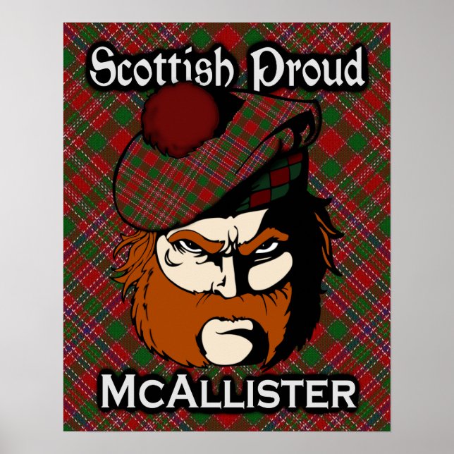 Clan McAllister Scottish Tartan Poster (Front)
