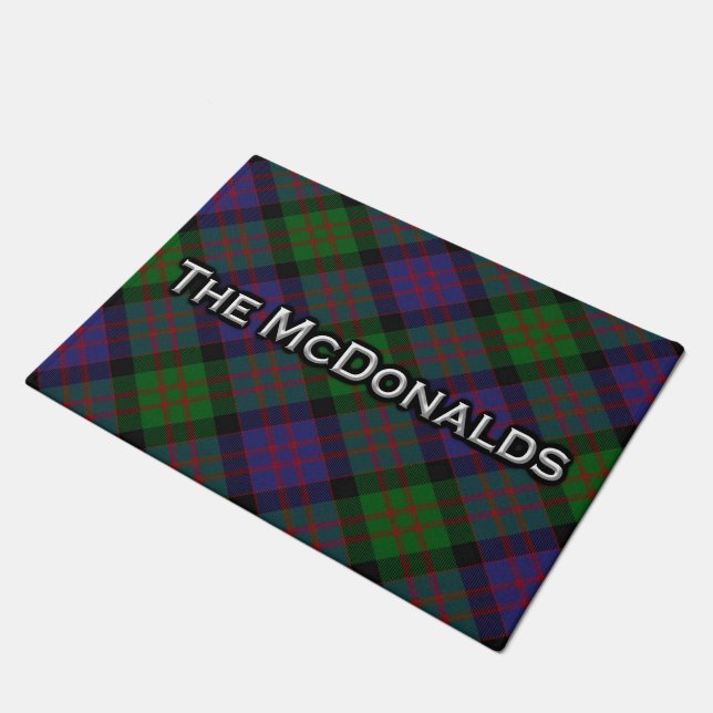 Clan McDonald MacDonald Tartan Welcome Mat (Angled)