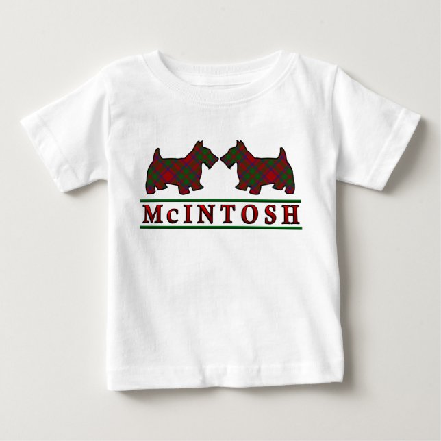 Clan McIntosh Scottie Dogs Scottish Clan Tartan Baby T-Shirt (Front)