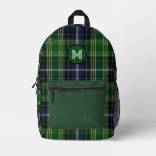 Clan McKellar Plaid Monogrammed Printed Backpack