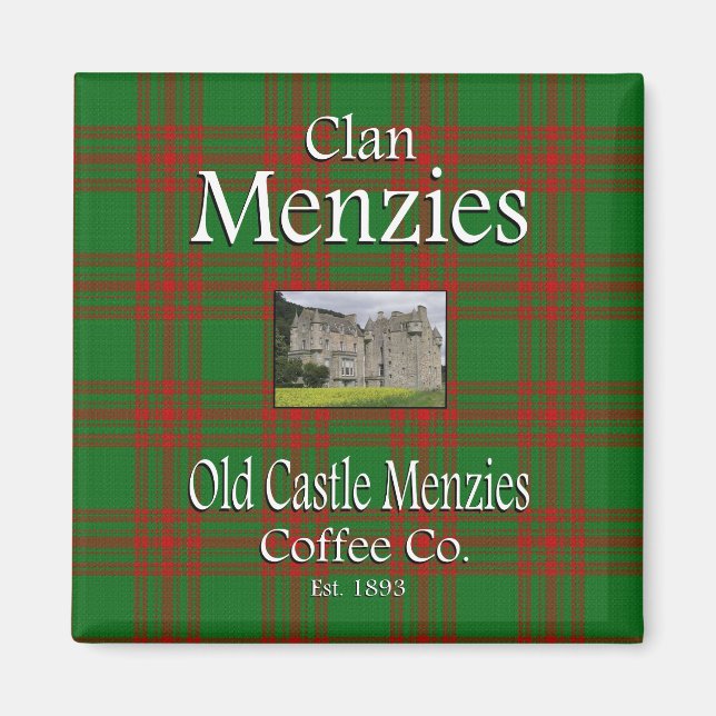 Clan Menzies Old Castle Menzies Coffee Co. Magnet (Front)