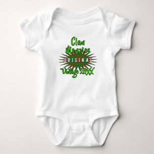 Clan Menzies Tartan Burst Vintage Birthyear Baby Bodysuit
