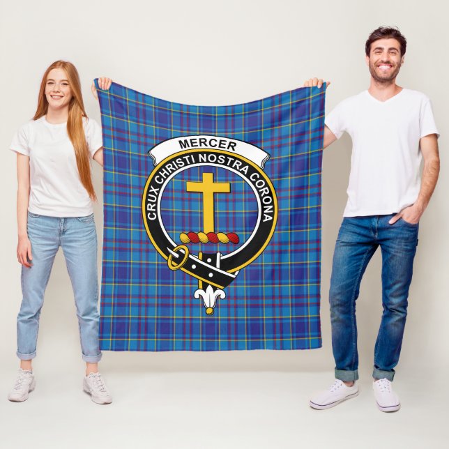 Clan Mercer Tartan Plaid Fleece Blanket (In Situ)