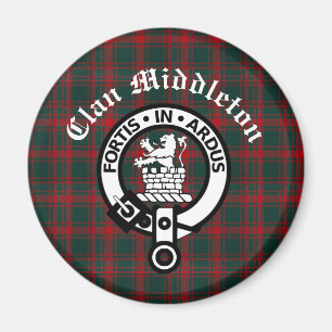 Clan Middleton Crest Badge and Tartan  Magnet