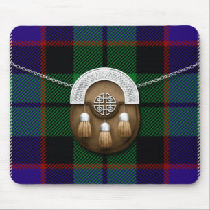 Clan Mitchell Tartan And Sporran Mouse Pad