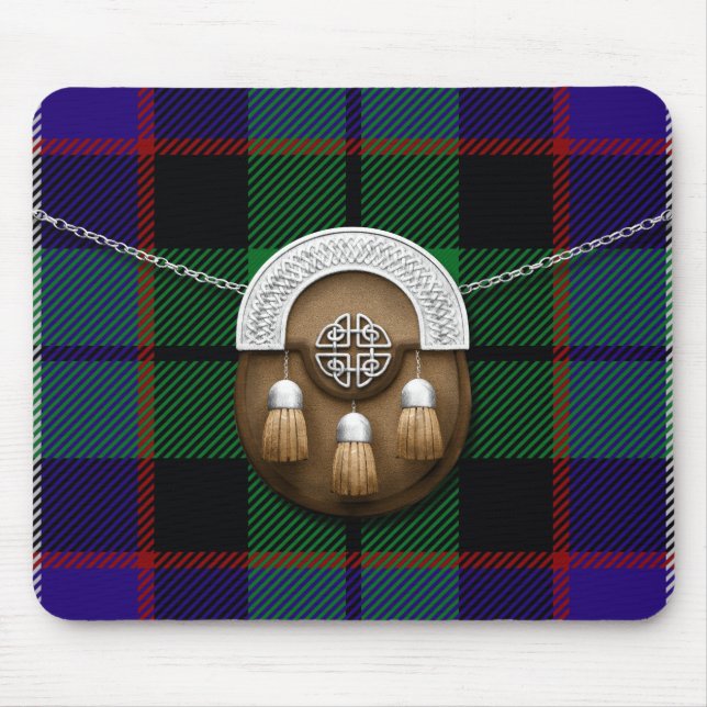 Clan Mitchell Tartan And Sporran Mouse Pad (Front)