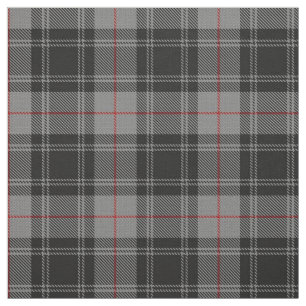 Clan Moffat Grey Black Red Scottish Tartan Plaid Fabric