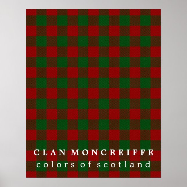 Clan Moncreiffe Colours of Scotland Tartan Poster (Front)