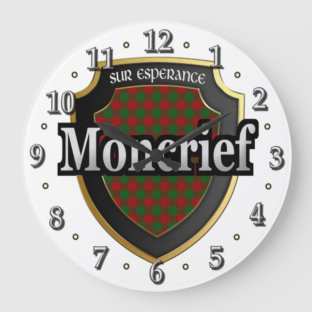 Clan Moncrief Tartan Scottish Dream Clock (Front)