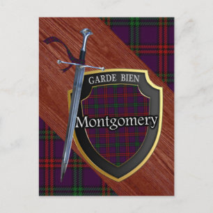 Clan Montgomery Tartan Sword & Shield Postcard