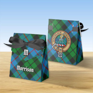 Clan Morrison Crest over Hunting Tartan Favour Box