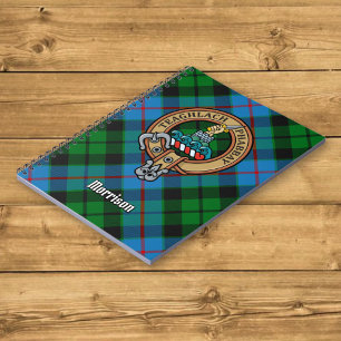 Clan Morrison Crest over Hunting Tartan Notebook