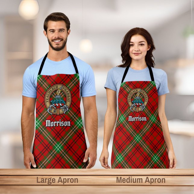 Clan Morrison Crest over Red Tartan Apron (Creator Uploaded)