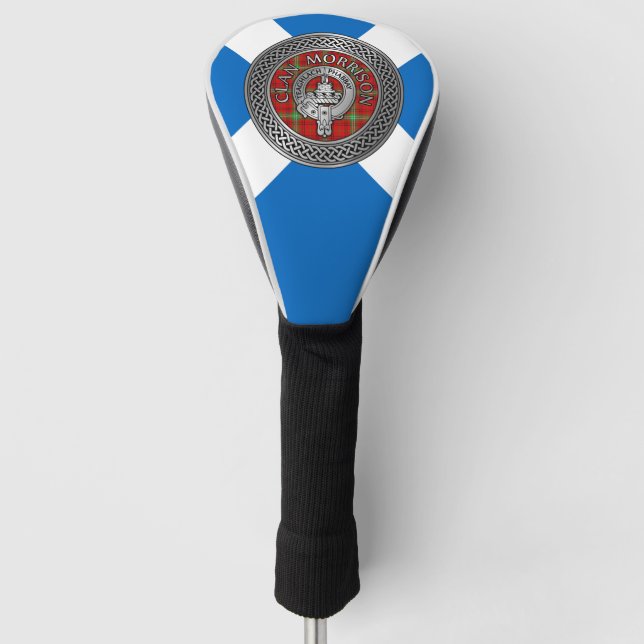 Clan Morrison Crest & Tartan Knot Golf Head Cover (Front)