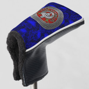 Clan Morrison Crest & Tartan Knot on Thistle Golf Head Cover