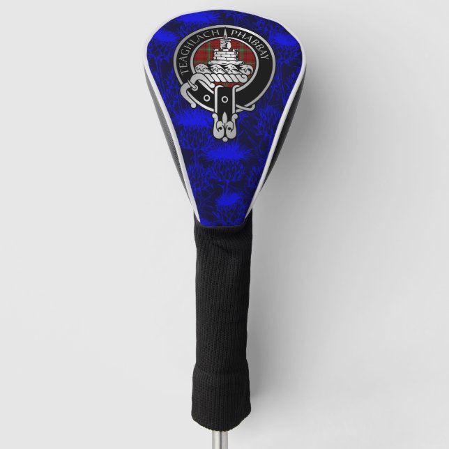 Clan Morrison Crest & Tartan on Thistle Golf Head Cover (Front)