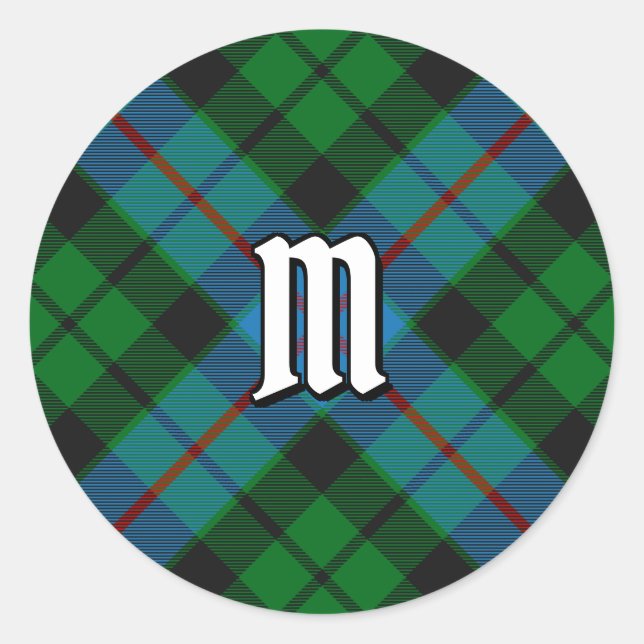 Clan Morrison Hunting Tartan Classic Round Sticker (Front)