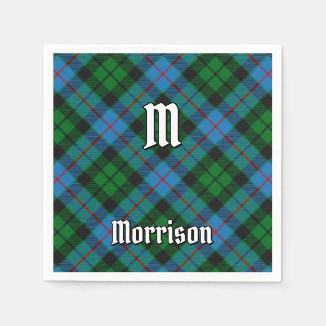 Clan Morrison Hunting Tartan Napkins (Front)