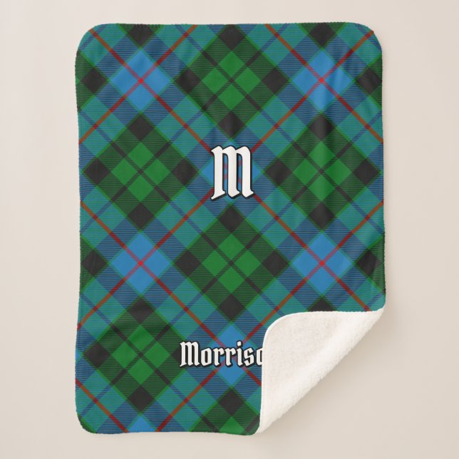 Clan Morrison Hunting Tartan Sherpa Blanket (Front)