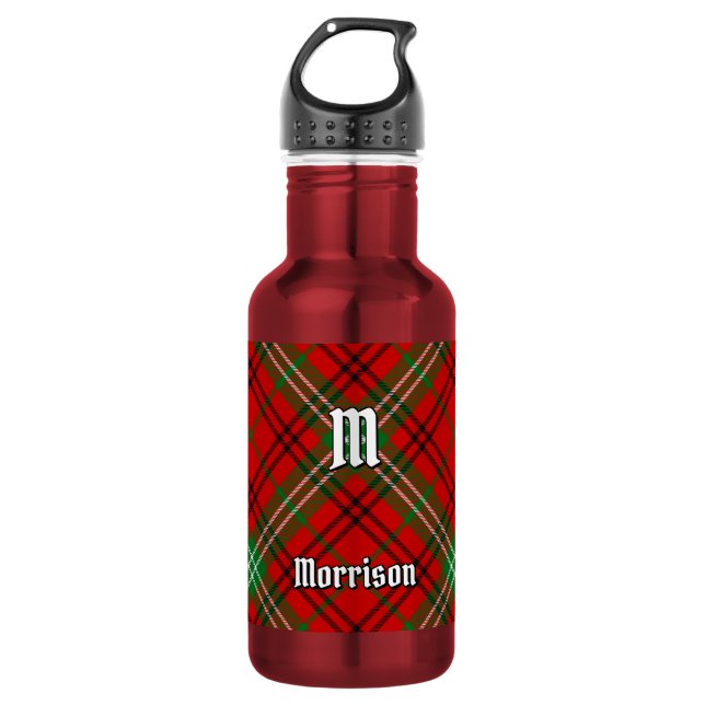 Clan Morrison Red Tartan 532 Ml Water Bottle (Front)