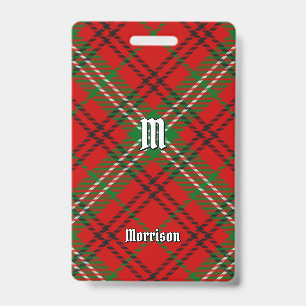 Clan Morrison Red Tartan Badge ID Badge