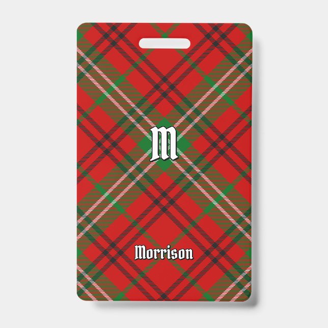 Clan Morrison Red Tartan Badge ID Badge (Front)