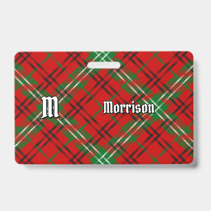 Clan Morrison Red Tartan Badge ID Badge