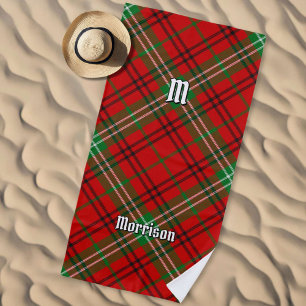 Clan Morrison Red Tartan Beach Towel