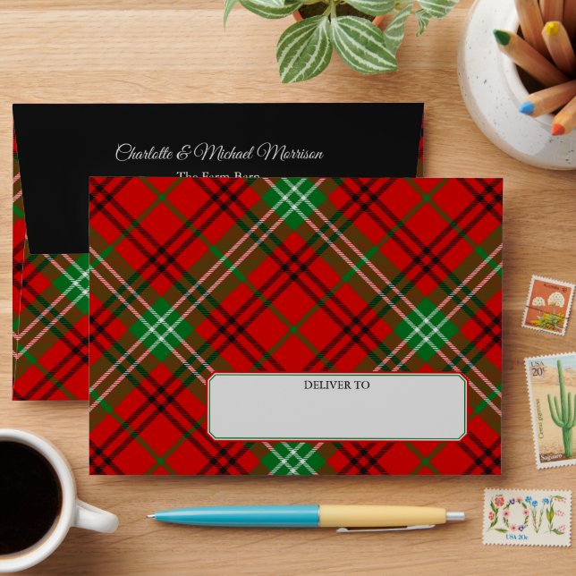 Clan Morrison Red Tartan Envelope (Desk)