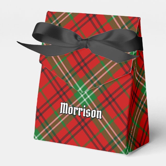 Clan Morrison Red Tartan Favour Box (Front Side)
