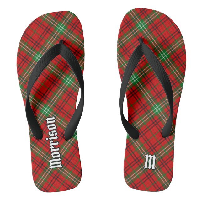Clan Morrison Red Tartan Flip Flops (Footbed)