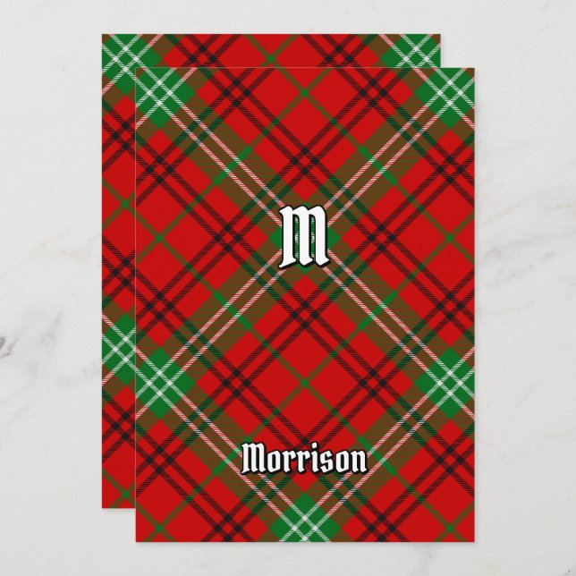 Clan Morrison Red Tartan Invitation (Front/Back)