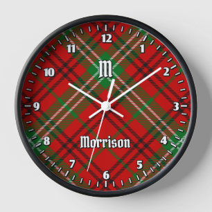 Clan Morrison Red Tartan Large Clock