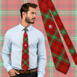 Clan Morrison Red Tartan Neck Tie<br><div class="desc">Clan Morrison traditional red tartan with modern colors. Custom monogram.</div>