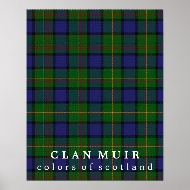 Clan Muir Colors of Scotland Tartan Poster (Front)