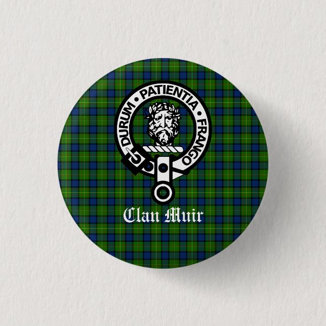 Clan Muir Crest Badge and Tartan (Front)