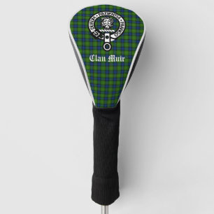 Clan Muir or More Crest Badge & Tartan Golf Head Cover