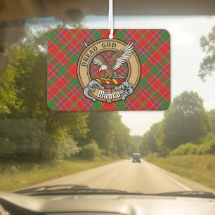 Clan Munro Crest over Tartan Car Air Freshener