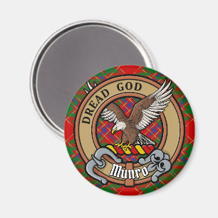 Clan Munro Crest over Tartan Magnet