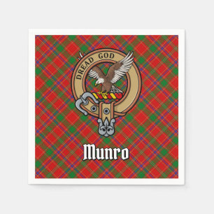 Clan Munro Crest over Tartan Napkin
