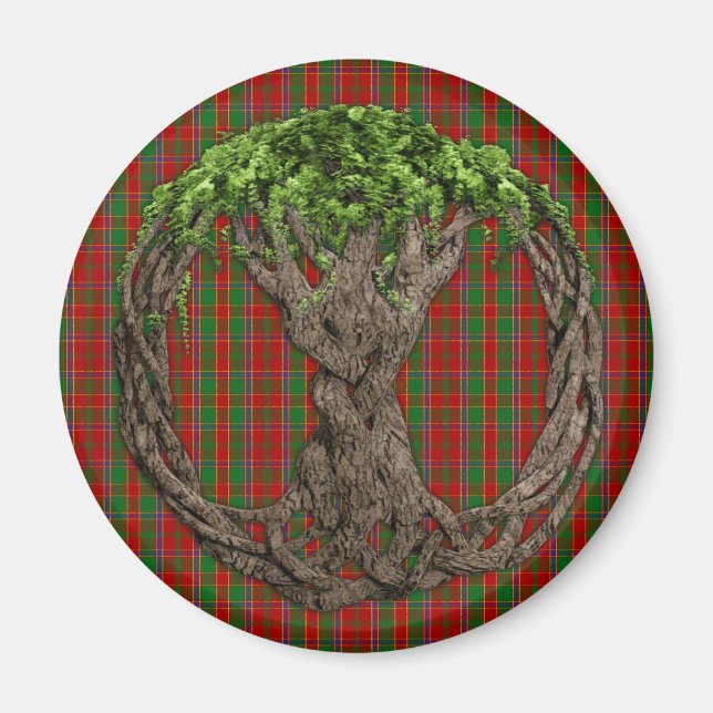 Clan Munro Tartan And Celtic Tree Of Life Magnet (Front)