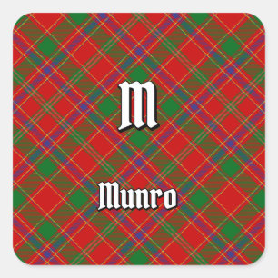 Clan Munro Tartan Square Sticker