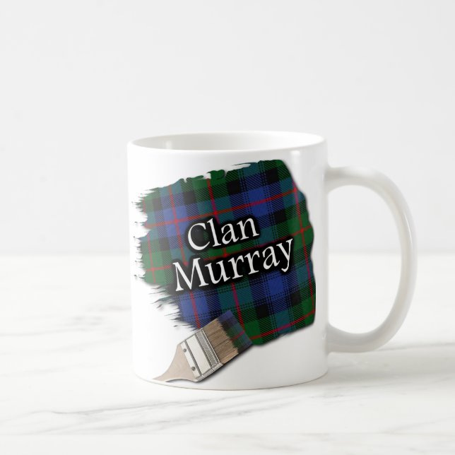 Clan Murray Tartan Paint Brush Cup Mug (Right)