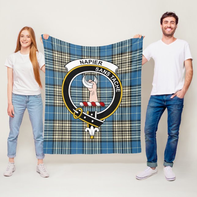 Clan Napier Ancient Tartan Plaid Fleece Blanket (In Situ)